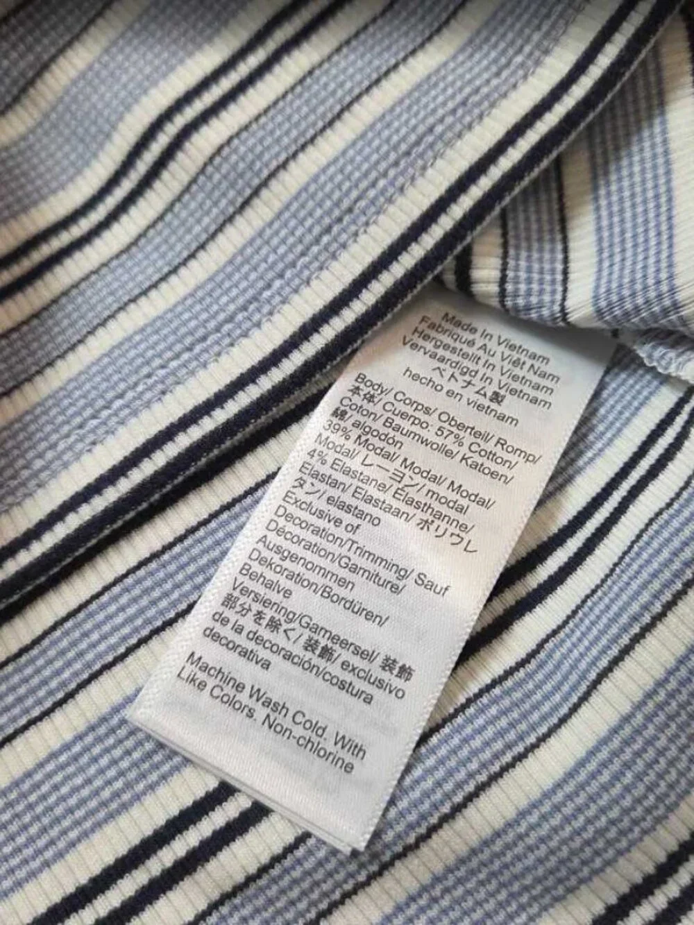 New S J.Crew perfect rib button-up shirt with satin trim in Blue stripe